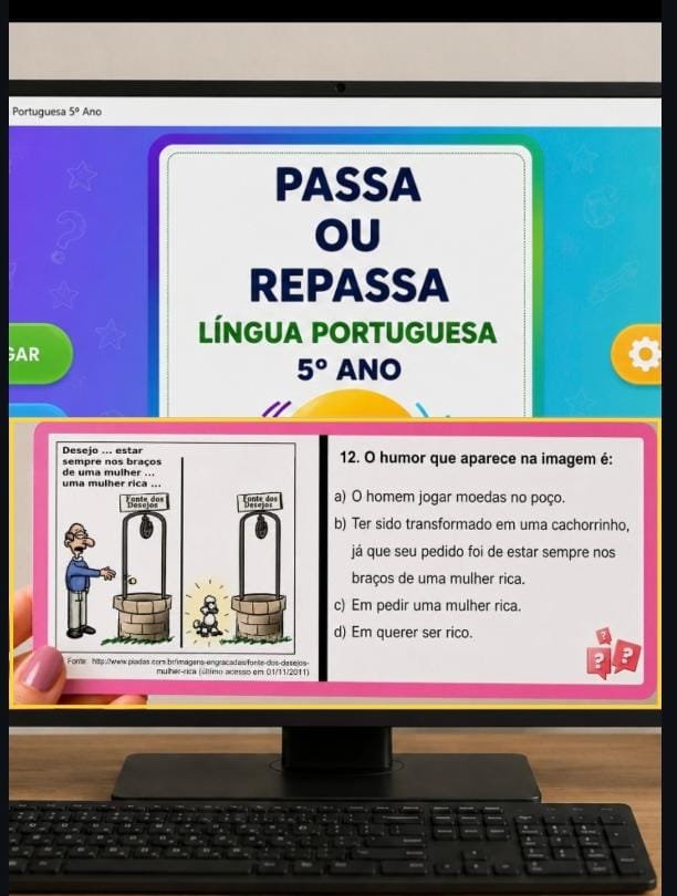 JOGO PASSA OU REPASSA DE PORTUGUÊS  5º ANO