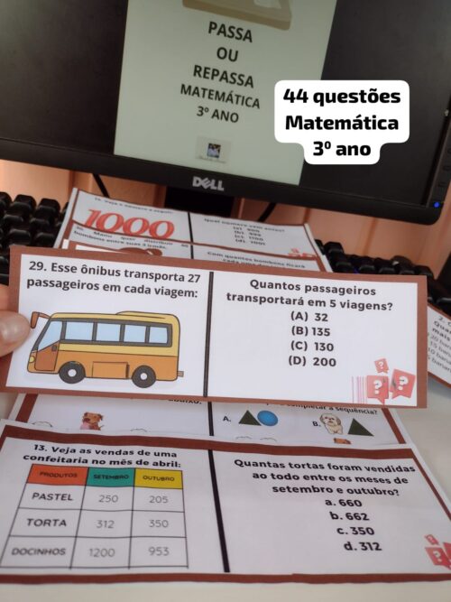 JOGO PASSA OU REPASSA DE 3º ANO - MATEMÁTICA