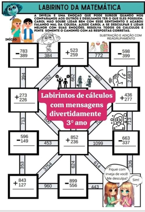 LABIRINTOS DE CÁLCULOS DIVERTIDAMENTE 3º ANO