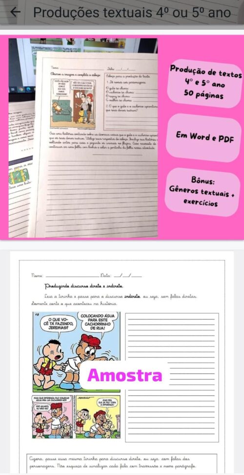"Produção de Textos: Temas Variados para 4º e 5º Ano" - Image 2