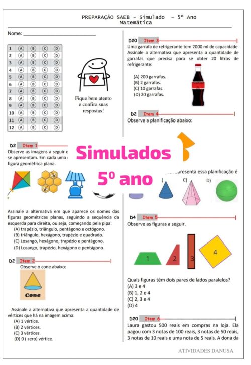 SIMULADOS MATEMÁTICA SAEB 5º ANO VOL. 1 - Image 2