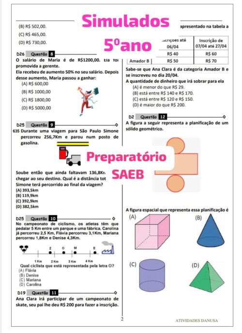 SIMULADOS MATEMÁTICA SAEB 5º ANO VOL. 1 - Image 4