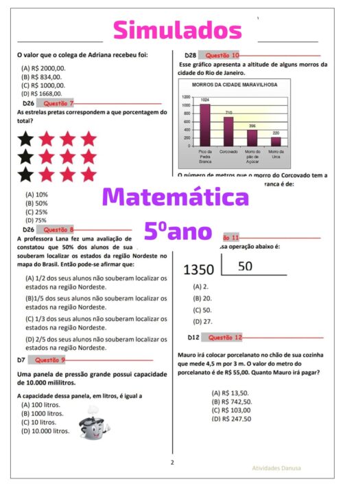 SIMULADOS MATEMÁTICA SAEB 5º ANO VOL. 1 - Image 3