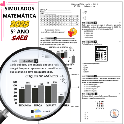 SIMULADOS PREPARATÓRIO SAEB VOL.2 MATEMÁTICA 5º ANO - Image 2