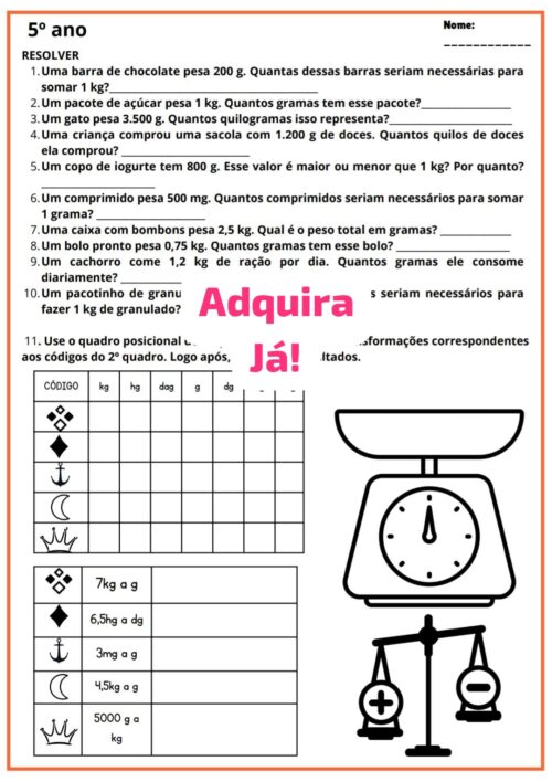 EXPLORANDO MEDIDAS 4⁰ e 5⁰ ano - Imagem 5