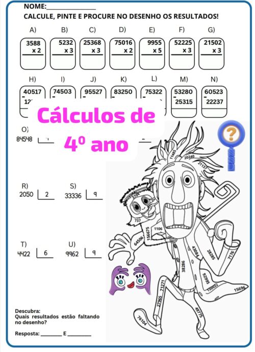 Cálculos de 4º ano - Imagem 4