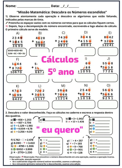 Cálculos de 5º ano - Imagem 3