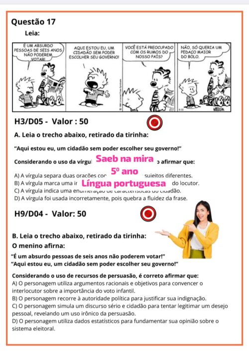 SAEB NA MIRA LÍNGUA PORTUGUESA 5⁰ ANO - Imagem 3