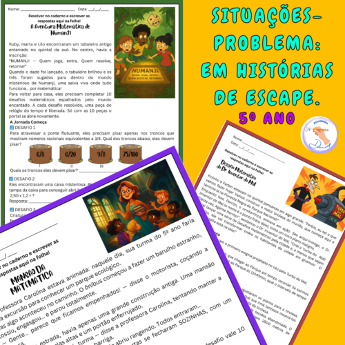 Situações Problema de 5⁰ ano em histórias de Aventura e Escape