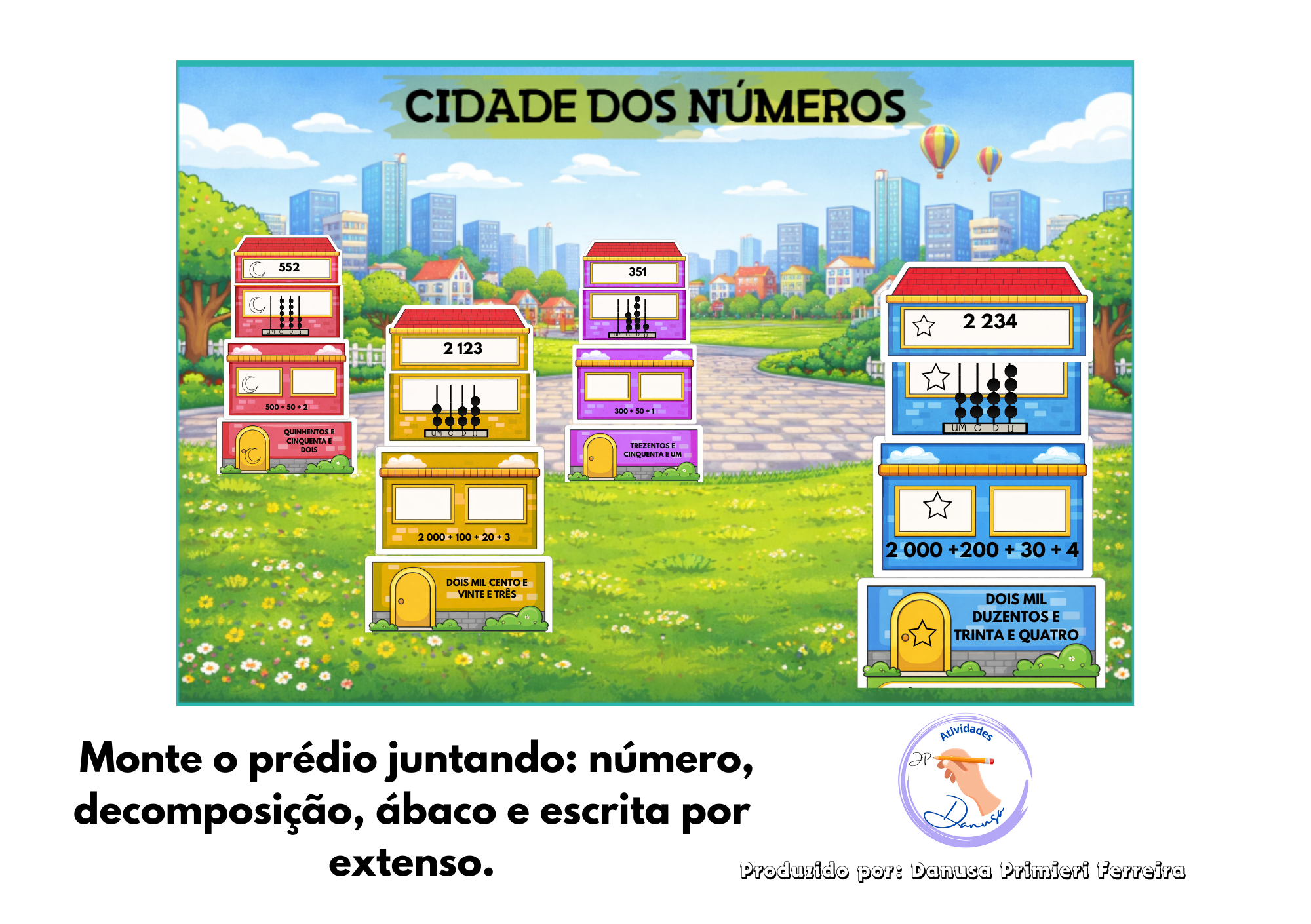Foguete da Decomposição e Cidade dos Números 3º ano - Kit de sistema de numeração Decimal - Imagem 3