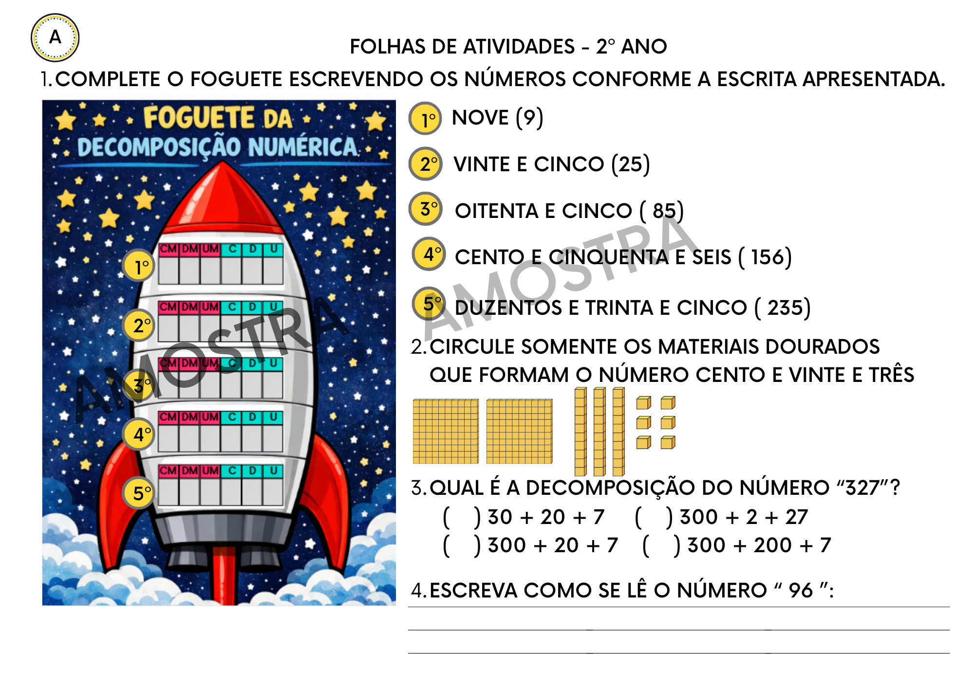 Foguete da Decomposição e Cidade dos Números - Kit de Numeração Decimal - 2º ano