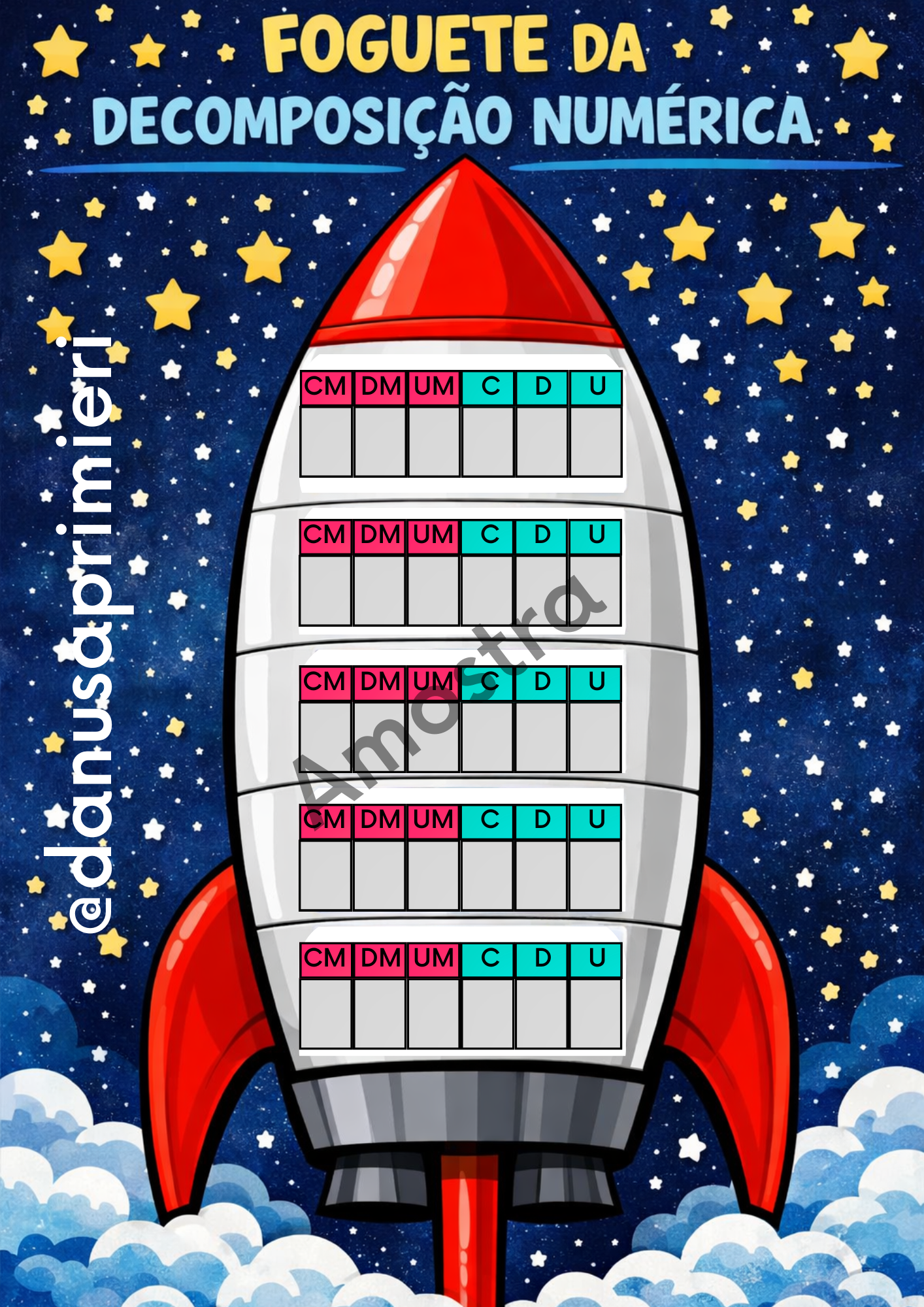 Foguete de Decomposição 5º ano e Cidade dos Números - Kit de Sistema de Numeração decimal