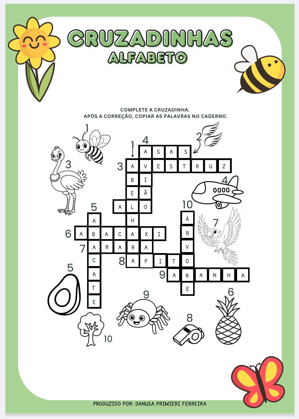 CRUZADINHAS DO ALFABETO
