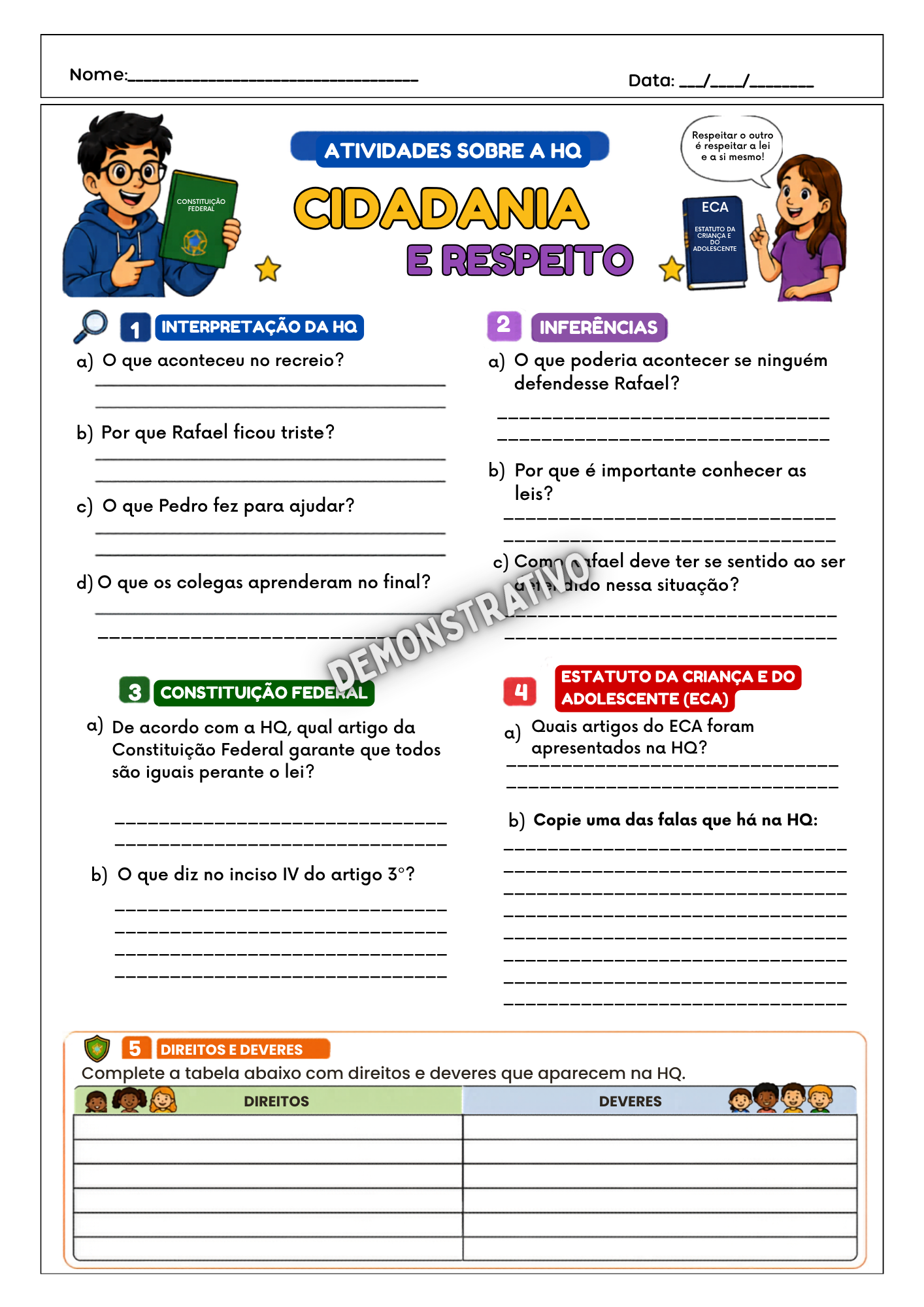 PROJETO CONVIVÊNCIA E CIDADANIA 4º E 5º ANO - Imagem 2