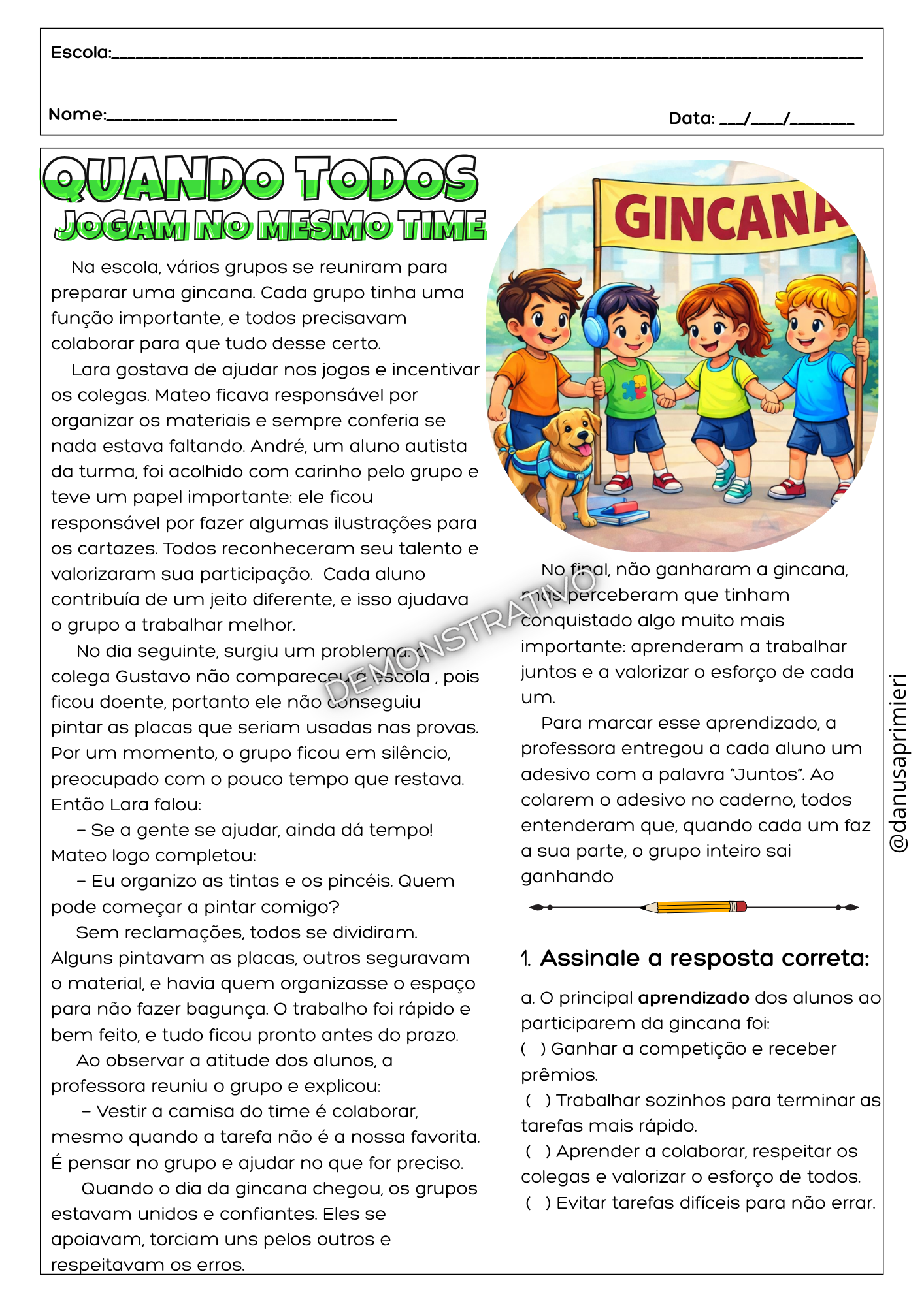 PROJETO CONVIVÊNCIA E CIDADANIA 4º E 5º ANO - Imagem 5