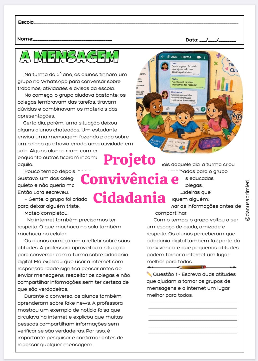 PROJETO CONVIVÊNCIA E CIDADANIA 4º E 5º ANO - Imagem 12