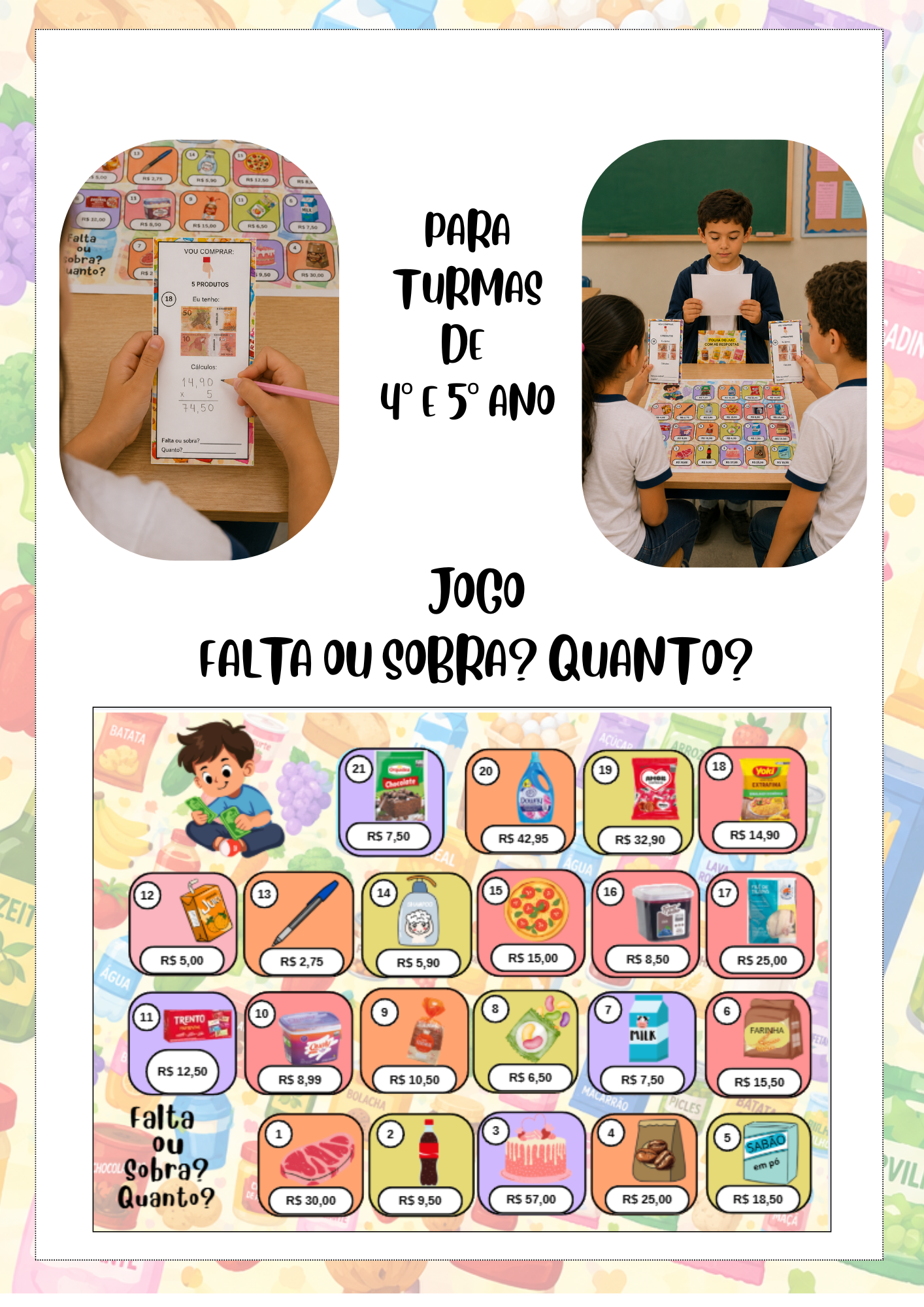 JOGO FALTA OU SOBRA 4º E 5º ANO