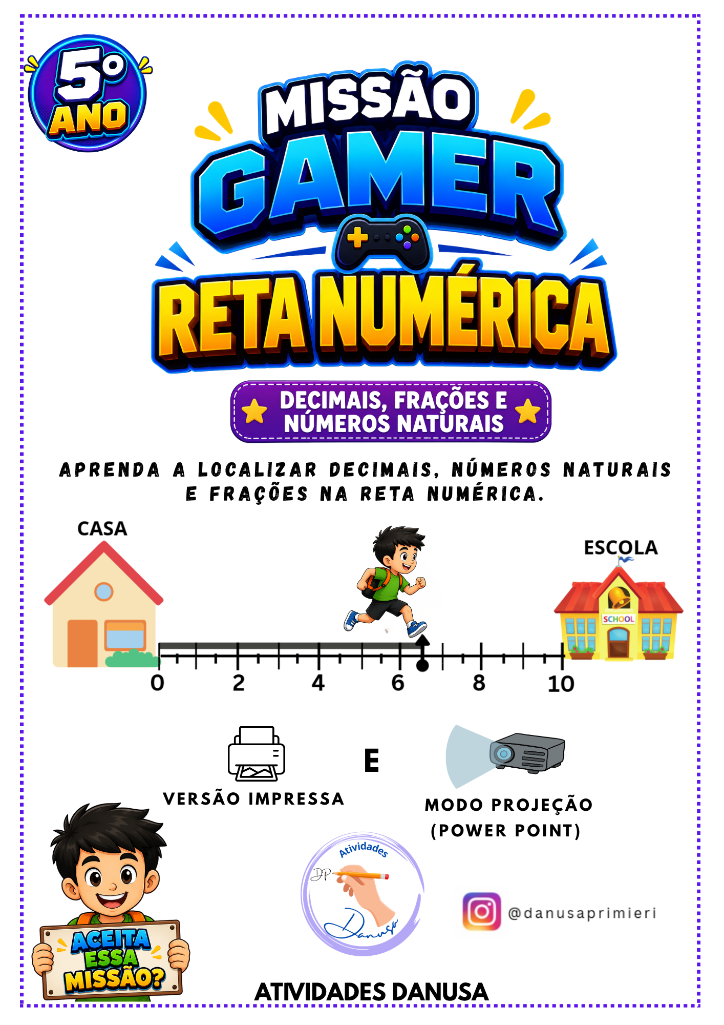 MISSÃO GAMER - RETA NUMÉRICA 5º ANO